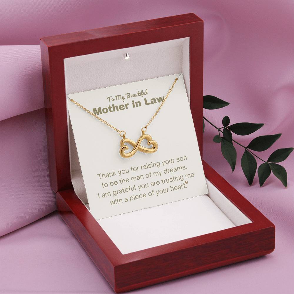 Mother In Law Gift - Thank you for raising the man of my dreams - Endless Love Necklace