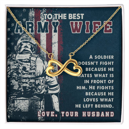 To My Army Wife Endless Love Necklace from Husband