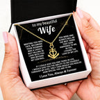 To My Beautiful Wife Necklace - Beautiful Wife Jewelry Gift for Birthday, Valentine’s Day & Special Romantic Moments - Anchor Pendant Necklace