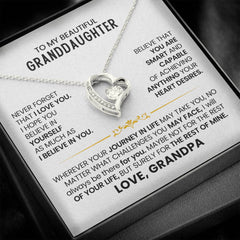 Adorable Necklace Gift for Granddaughter, Jewelry With Heartfelt Meaning, Forever Love Necklace, To My Beautiful Granddaughter