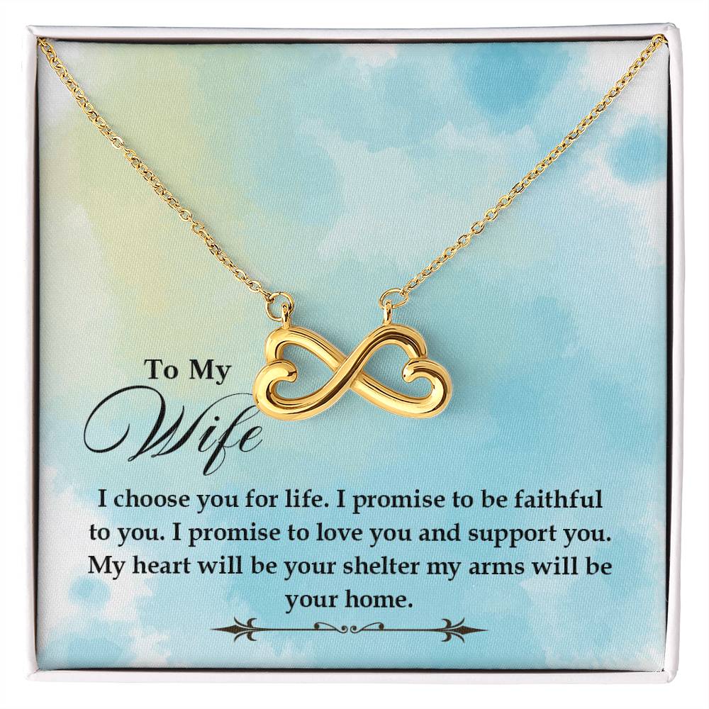To My Wife Necklace - Touching Romantic Gift for Wife from Husband for Christmas, Anniversary & Valentine’s Day - Endless Love Necklace