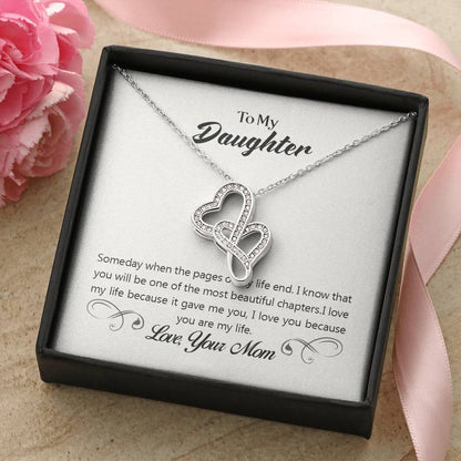 To My Daughter Necklace – Mom to Daughter Present for Graduation – Heart-to-heart Pendant Necklace