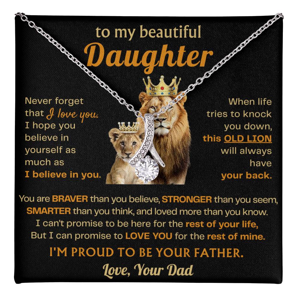 To My Daughter Necklace - Best Surprise Gift for Daughter from Dad for Graduation, Birthday & Christmas - Alluring Beauty Necklace