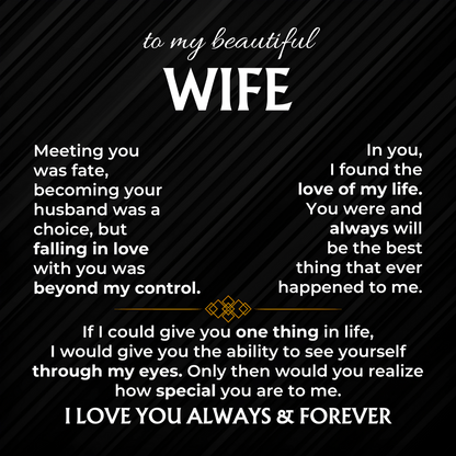 To My Wife Necklace - Holiday & Valentine’s Day Gift from Husband - Scripted Love Necklace