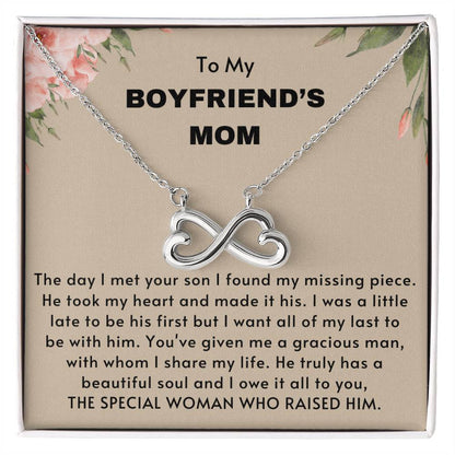 To My Boyfriend's Mom - The day I met your son I found my missing piece- Endless Love Necklace