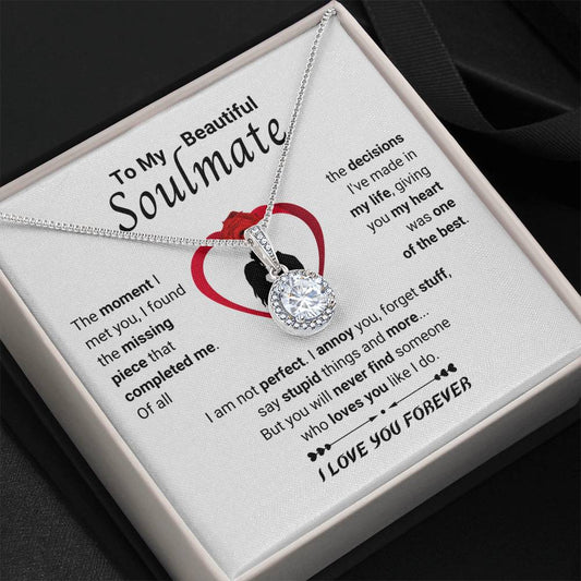 To My Beautiful Soulmate Necklace - Soulmate Necklace Gift for Surprises & Love Moments - Eternal Hope Necklace
