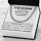 To My Husband – Cuban Link Chain – Birthday & Anniversary Jewelry from Wife
