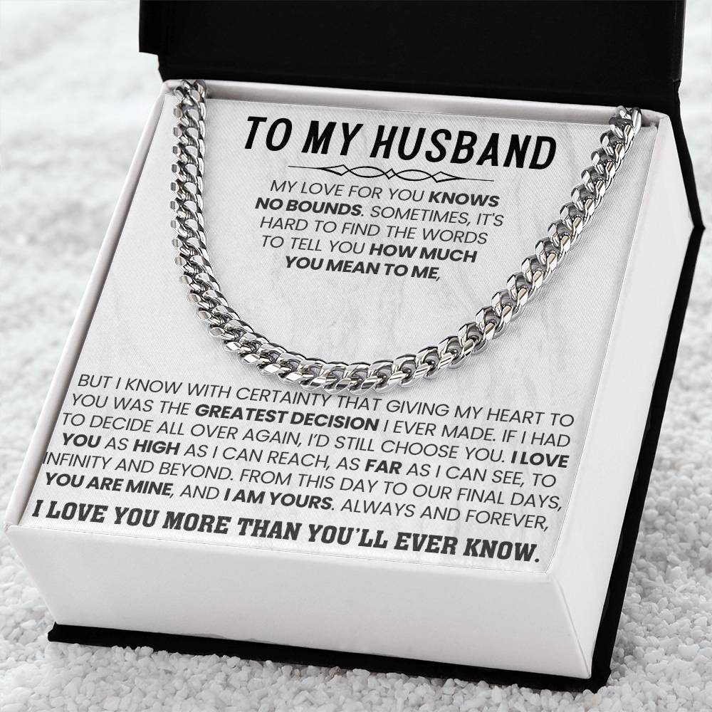 To My Husband – Cuban Link Chain – Birthday & Anniversary Jewelry from Wife