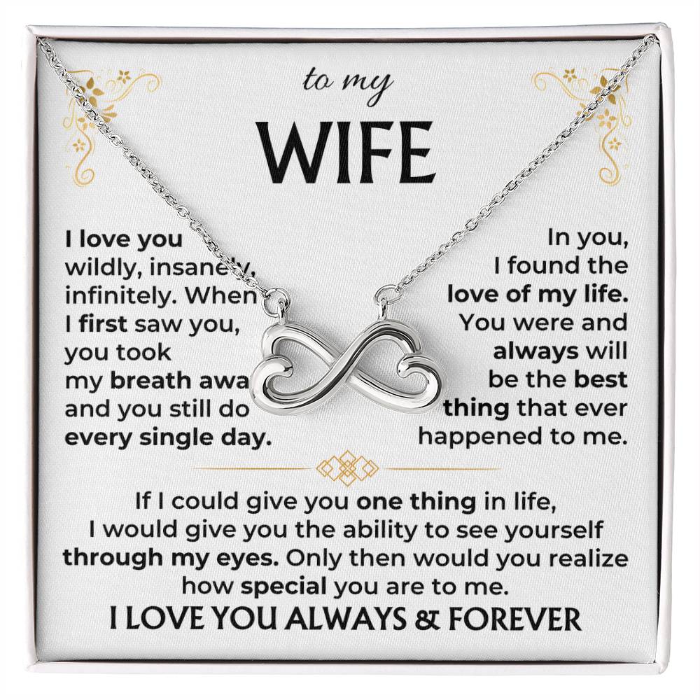 To My Wife Necklace - Special Romantic Jewelry Gift from Husband for Valentine’s Day, Birthday & More - Endless Love Necklace