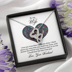 To My Wife Necklace - Special Love Jewelry for Wife from Husband for Birthday, Anniversary & Valentine’s Day - Heart-to-heart Pendant Necklace