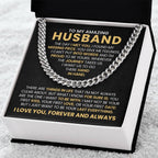 To My Husband Cuban Link Chain – Anniversary & Valentine’s Day Gift from Wife