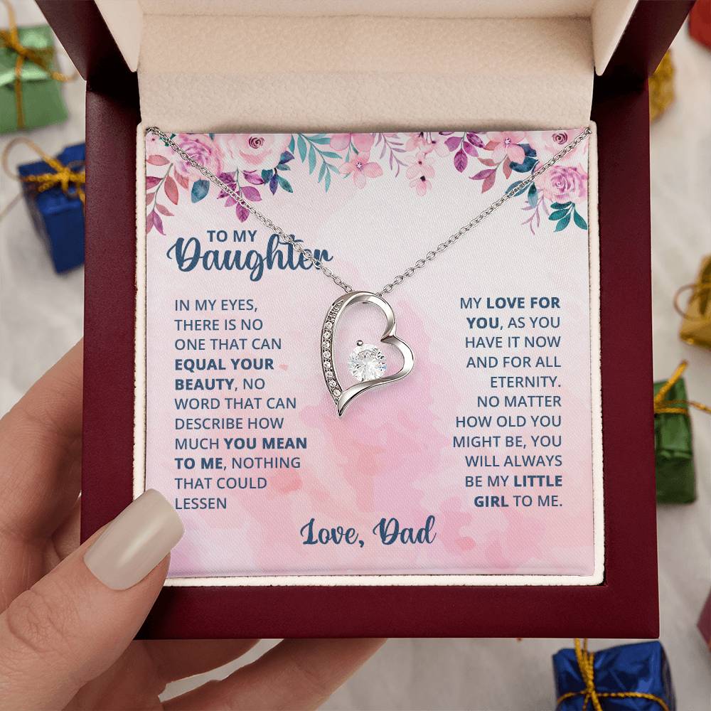 To My Daughter Necklace - Heartwarming Gift from Dad for Daughter’s Birthday & Meaningful Achievements - Forever Love Necklace