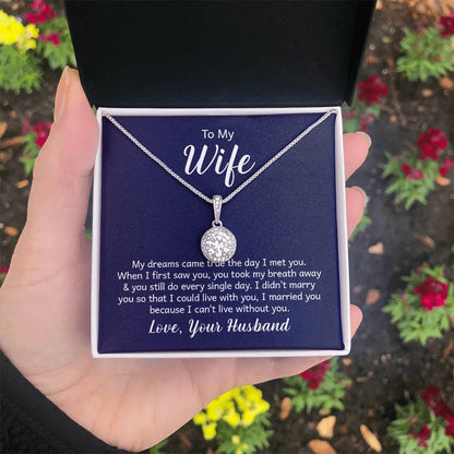 To My Wife Necklace - Romantic Keepsake Jewelry Gift from Husband for Special Days & Valentine’s Love - Eternal Hope Necklace