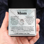 To My Loving Mom - I am so lucky - Lucky In Love Necklace - Best for Birthday, Christmas & Mother's Day