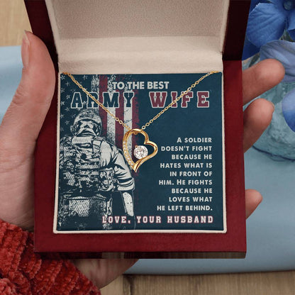 Perfect Gift for Army Wife - Meaningful Jewelry from Husband for Any Occasion Including Valentine’s Day - Forever Love Necklace