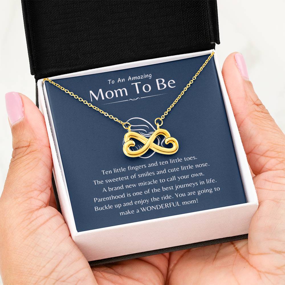 To An Amazing Mama To Be - Ten little fingers and ten little toes - Endless Love Necklace - New Mom Present
