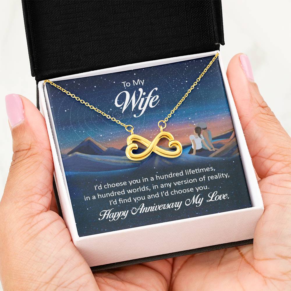 To My Wife Necklace - Romantic Keepsake Jewelry Gift from Husband for Special Days & Valentine’s Love - Endless Love Necklace