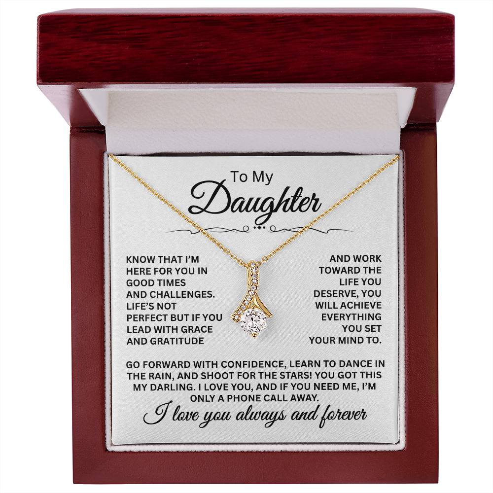 To My Daughter Necklace – Daughter Necklace for Graduation & Birthday Events – Alluring Beauty Necklace