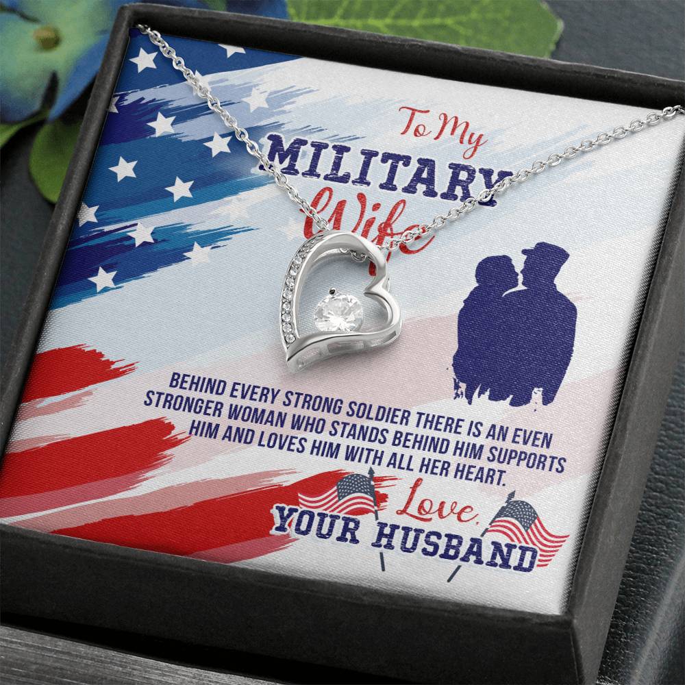 Birthday Gift for Military Wife from Husband - Emotional Jewelry - Forever Love Necklace