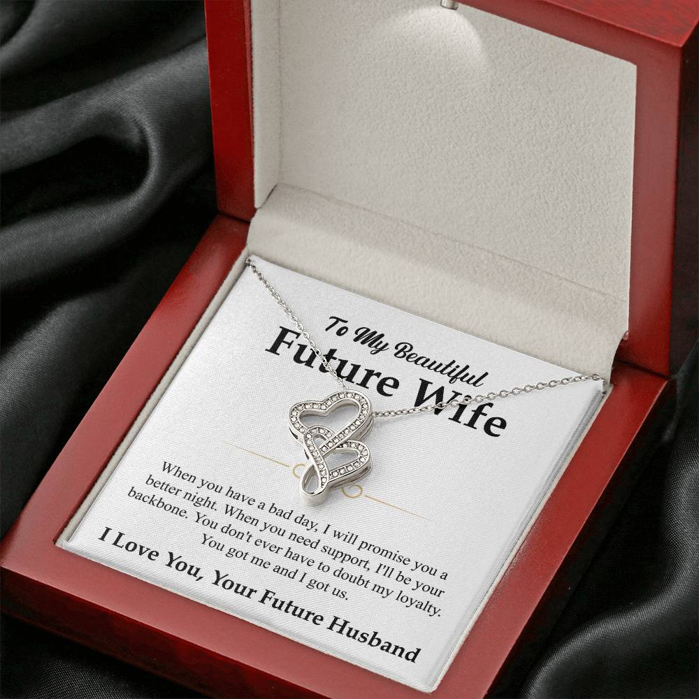 Future Wife Gift - Beautiful Necklace for Girlfriend for Birthday, Christmas & Romantic Moments - Heart-to-heart Pendant Necklace