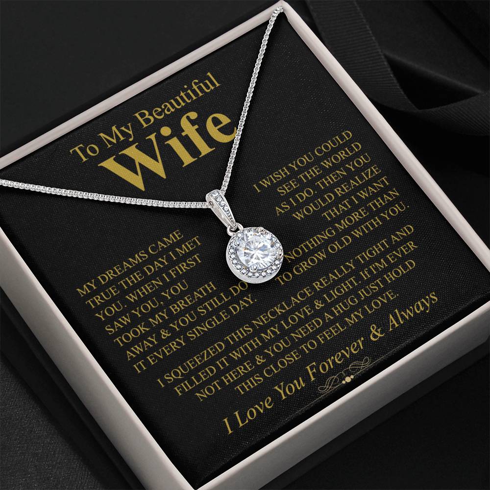 To My Wife Necklace - Husband to Wife Jewelry for Romantic Valentine’s Day, Birthday & Anniversary Gifts - Eternal Hope Necklace