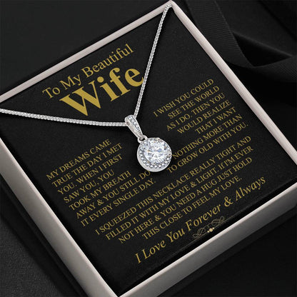 To My Wife Necklace - Husband to Wife Jewelry for Romantic Valentine’s Day, Birthday & Anniversary Gifts - Eternal Hope Necklace