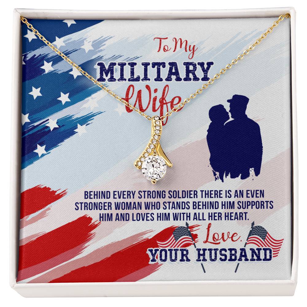 To My Military Wife Gift from Husband - Alluring Beauty Necklace