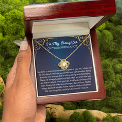Necklace For Pregnant Daughter, Loving Gift From Mom & Dad, Pregnancy Keepsake Jewelry, Heartfelt Present For Daughter