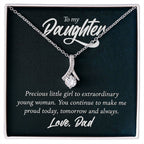 To My Daughter Necklace - Sweetest Daughter Gift from Dad for Birthday Joy & Proud Dad Love - Alluring Beauty Necklace
