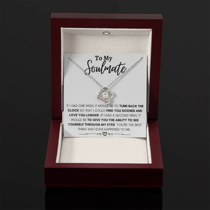 To My Soulmate Necklace - Perfect Gift for Romantic Celebrations & Appreciation Days - Love Knot Necklace