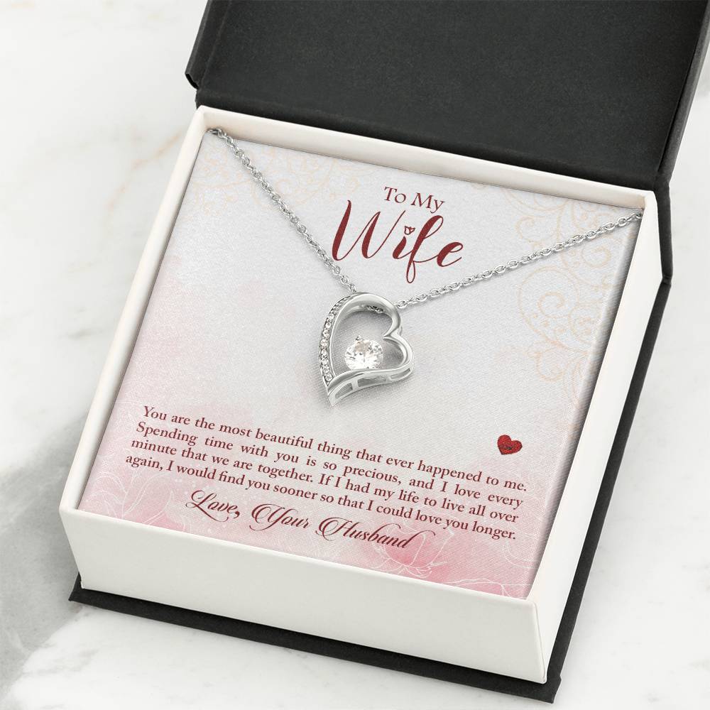 To My Wife Necklace - Heartwarming Gift from Husband for Birthday, Anniversary & Valentine’s Day - Forever Love Necklace