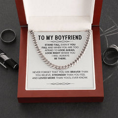 Stylish Chain Necklace Gift for Him, Birthday Surprise for Boyfriend, To My Boyfriend