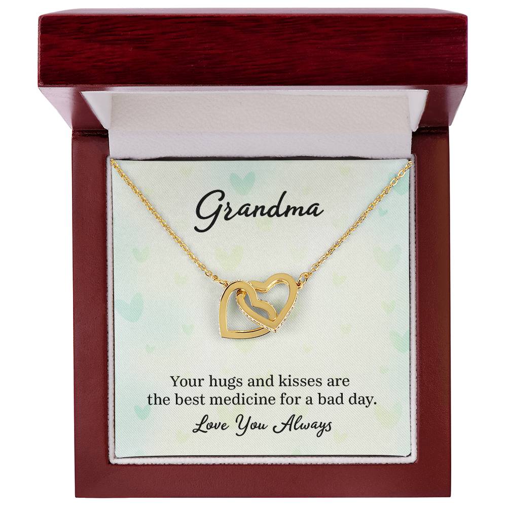 Gift for Grandma - Your Hugs and Kisses - Interlocking Hearts Necklace