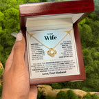 To My Wife Necklace - Romantic Birthday Jewelry Gift from Husband for Valentine’s Day & Long Lasting Memories - Love Knot Necklace