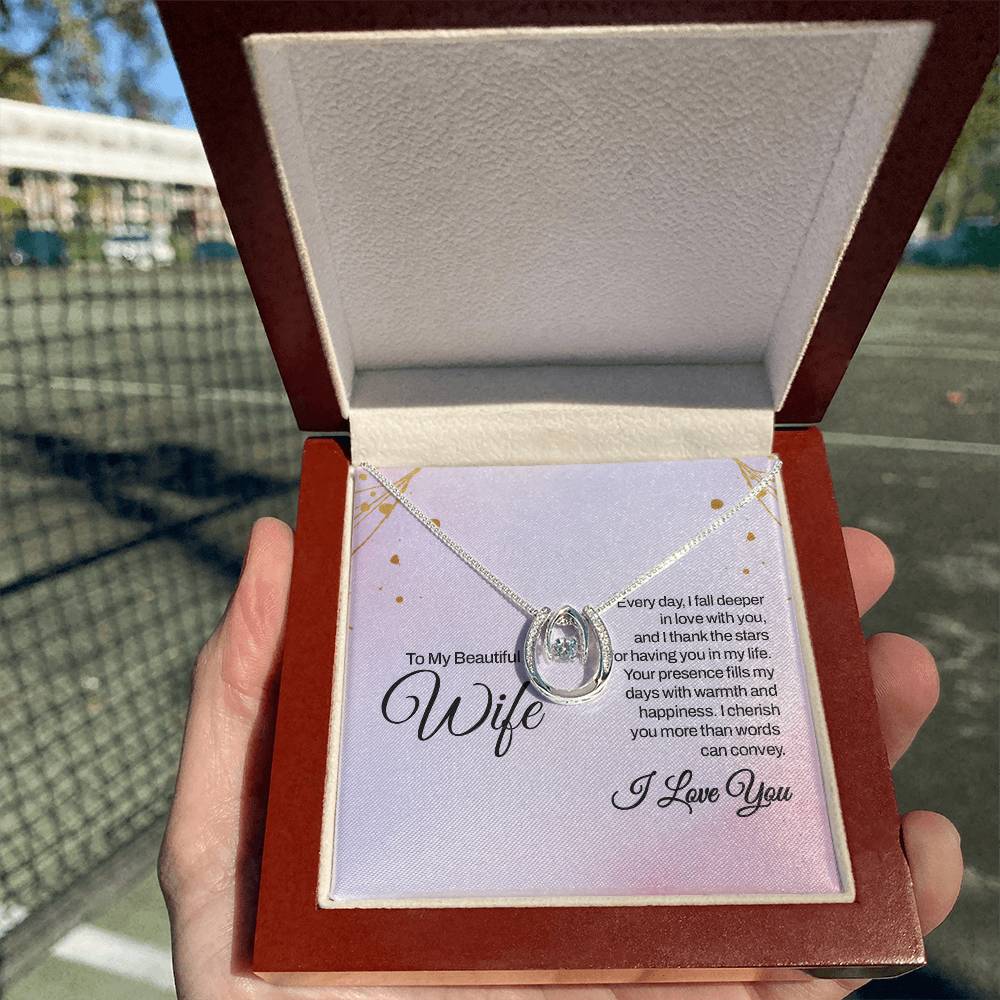 Heartfelt Gift for Wife from Husband - Romantic Jewelry for Special Occasions & Valentine’s Day - Lucky In Love Necklace