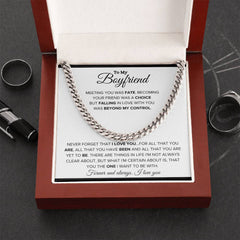 Romantic Cuban Link Chain, Elegant Necklace For Him, Perfect Boyfriend Gift, Couple Jewelry Keepsake, To My Boyfriend
