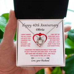 40th Anniversary Necklace, Loving Gift for Her, Celebrate Precious Memories, Journey & Endless Bond, Happy 40th Anniversary