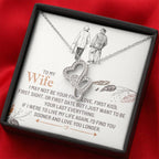 To My Wife Necklace - Heartwarming Gift from Husband for Birthday, Anniversary & Valentine’s Day - Heart-to-heart Pendant Necklace