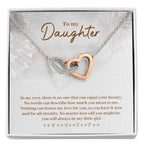 To My Daughter Necklace – Daughter Christmas Graduation Jewelry Gift – Interlocking Hearts Necklace
