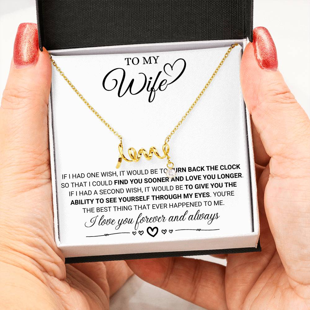 To My Wife Necklace - Anniversary Gift for Her - Birthday Christmas Gifts for Wife - Gifts for Soulmate - Gifts for Her - Scripted Love Necklace