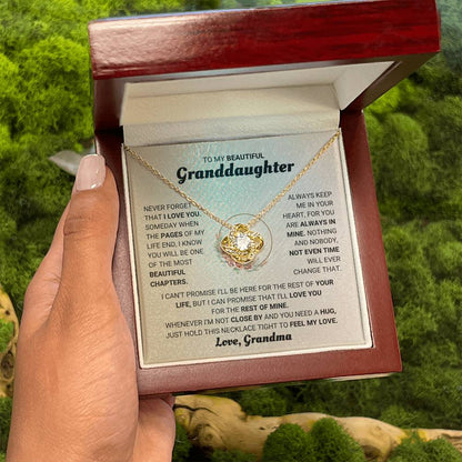 To My Granddaughter Necklace – Present from Grandma for Granddaughter – Love Knot Necklace
