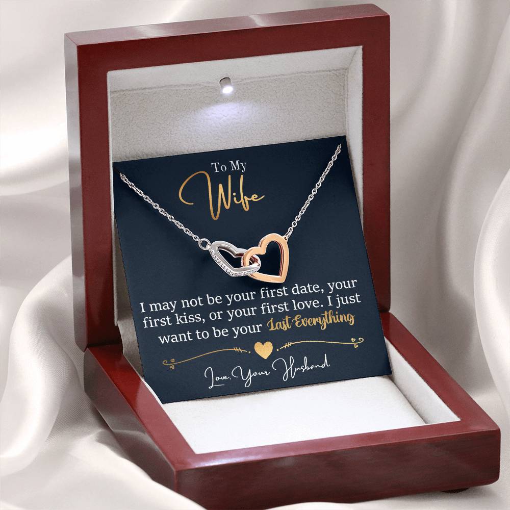 Heartfelt Wife Jewelry - Love Gift from Husband for Birthday, Anniversary & Valentine’s Day - Interlocking Hearts Necklace