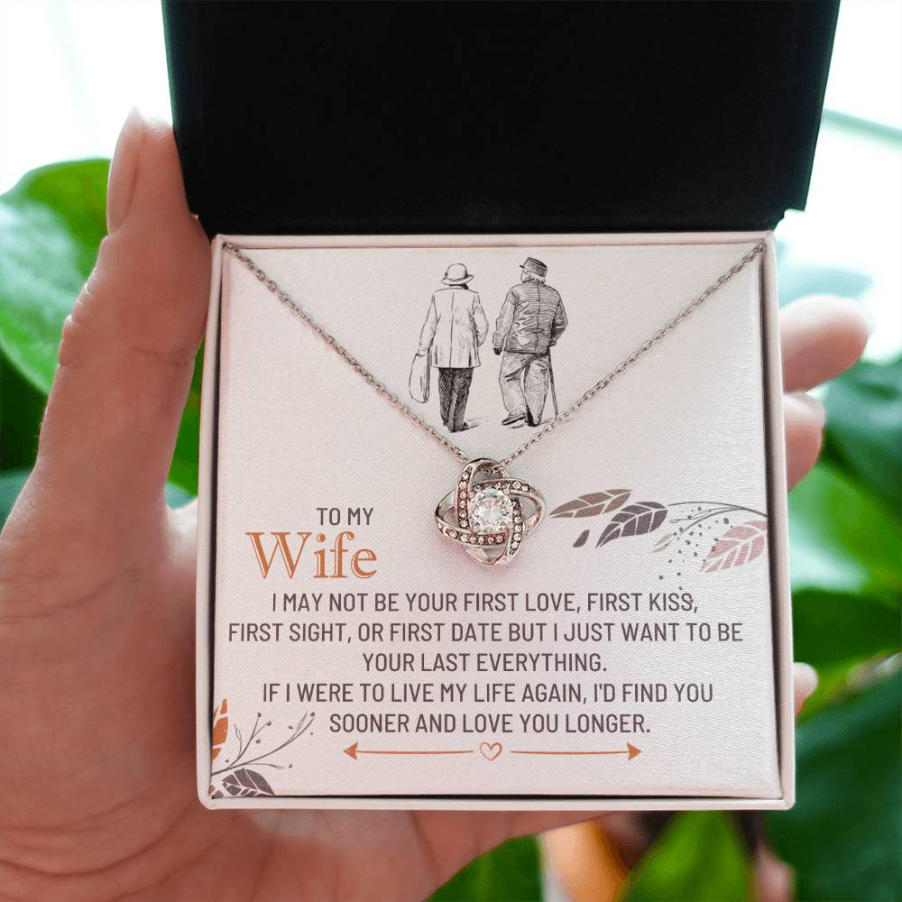 To My Wife Necklace - Romantic Anniversary & Valentine’s Day Jewelry Gift from Husband to Wife - Love Knot Necklace