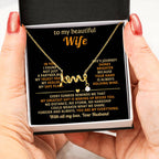 To My Wife Necklace - Romantic Gift for Anytime Love - Scripted Love Necklace