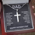 Dad - I'm proud - Artisan Cross Necklace - Father's Day Present