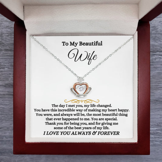 Valentine’s Day Gift for Wife - Emotional Jewelry from Husband for Anniversary Too - Crown Pendant Necklace