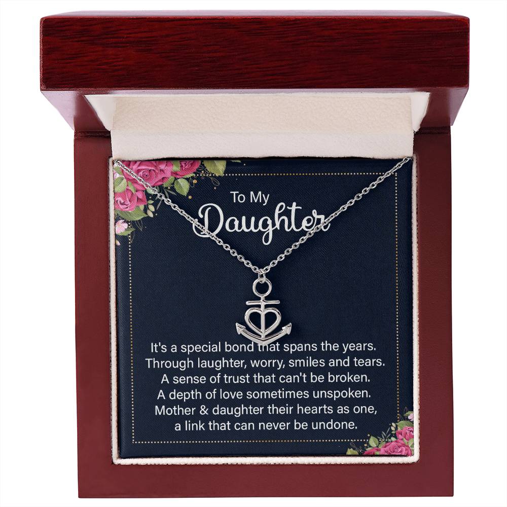 To My Daughter Necklace – Daughter Christmas, Graduation Jewelry Gift – Anchor Pendant Necklace