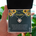 To My Daughter Necklace – Daughter Gift for Birthday Graduation Achievements – Love Knot Necklace