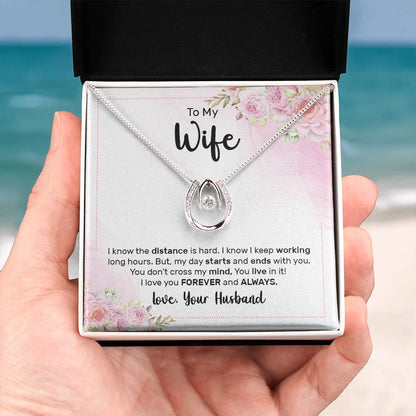 Love Gift for Wife from Husband - Sentimental Jewelry for Valentine’s Day, Anniversary, Birthday & Christmas - Lucky In Love Necklace