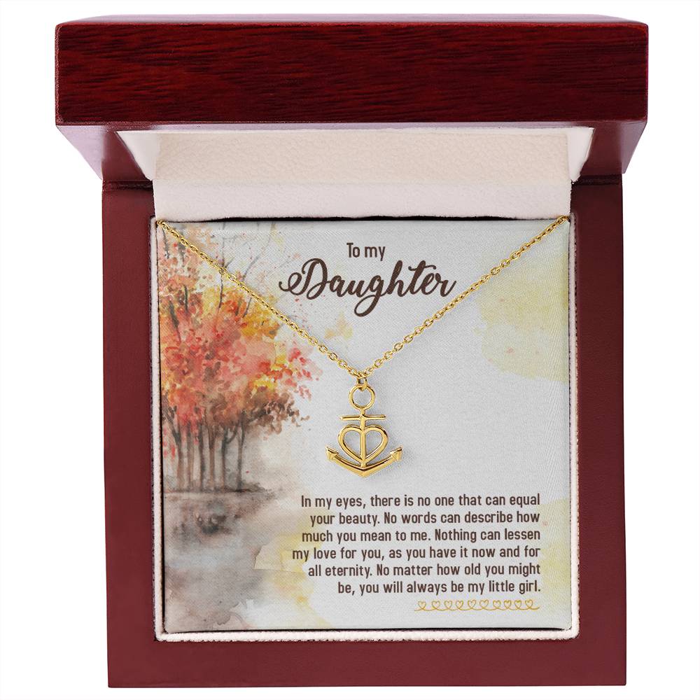 To My Daughter Necklace – Graduation, Birthday Gift Idea for Daughter – Anchor Pendant Necklace